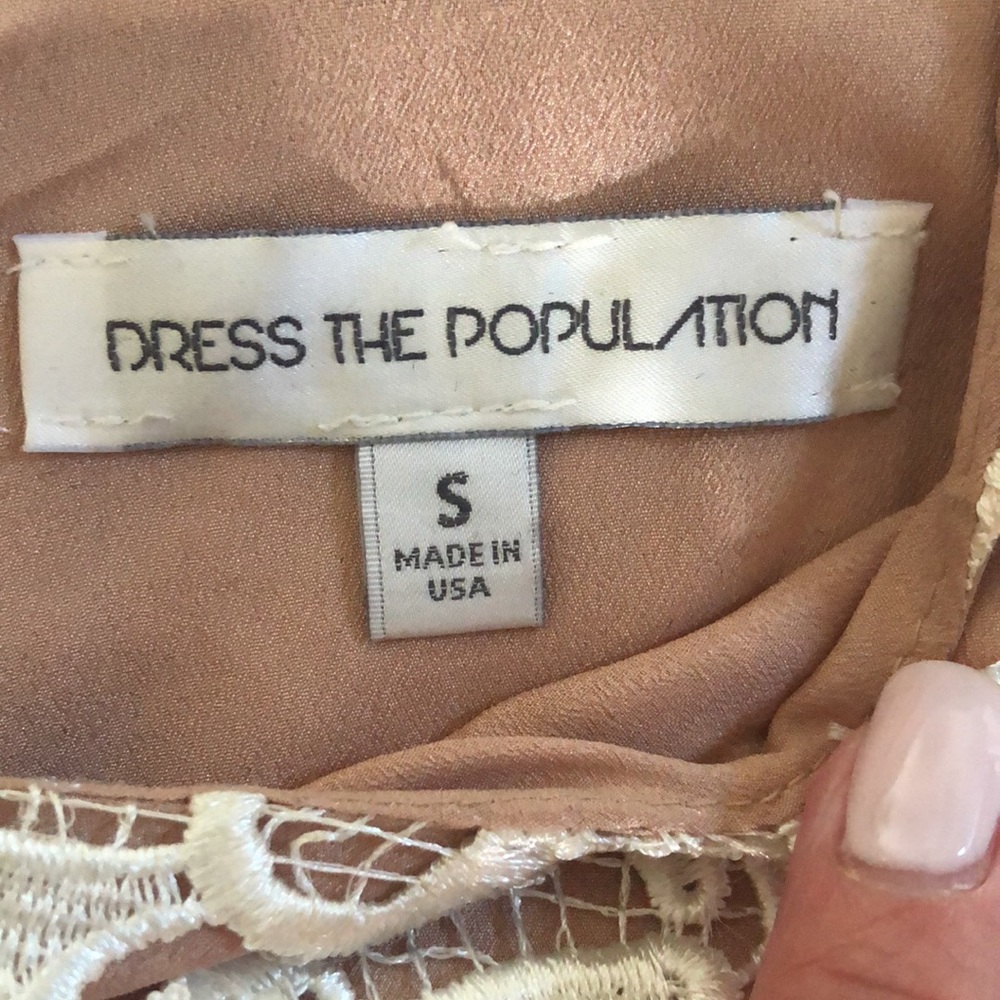 NWT DRESS THE POPULATION Lace Dress (S) - Ivory - Picture 3 of 14